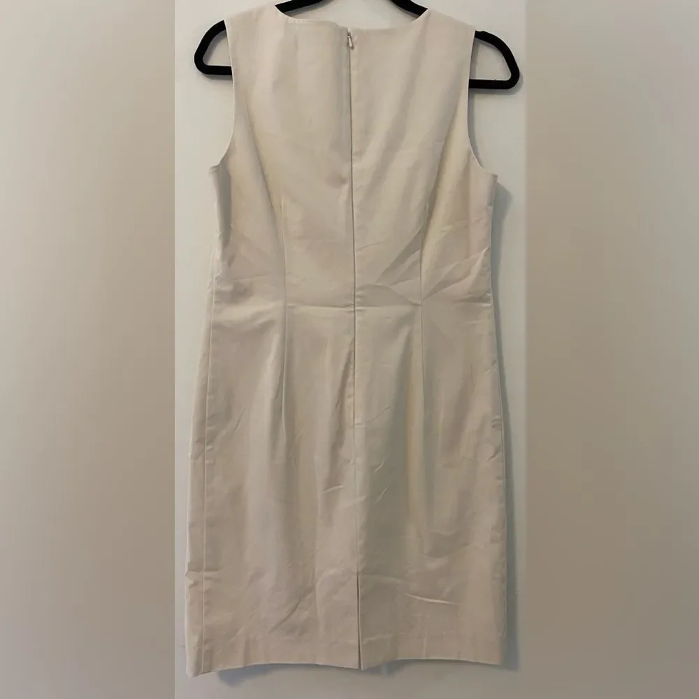 Randy Kemper, Khaki w/ Black Lace Trim, Sleeveless Midi Dress, Size 8 - Picture 8 of 9